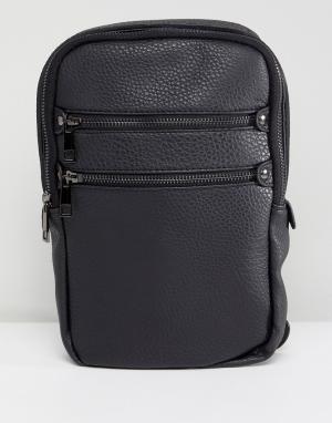Черная сумка с молниями New Look. Цвет: черный