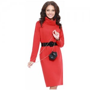 Платье , размер 54, красный DS. Цвет: красный/бежевый