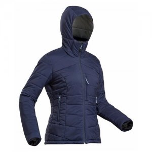 Куртка для горного треккинга с капюшоном женский TREK 500, размер: M, цвет: Синий Графит FORCLAZ Х Decathlon. Цвет: синий