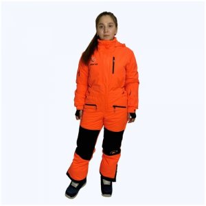 Комбинезон детский, карман для ски-пасса, капюшон, карманы, размер 158, оранжевый Snow Headquarter. Цвет: розовый