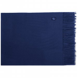 Шарф Maison Kitsune Fox Head Patch Wool, цвет Ink Blue Kitsuné