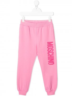 Спортивные брюки с логотипом Moschino Kids. Цвет: розовый