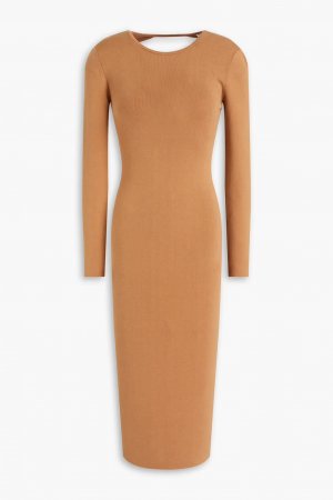 Платье миди эластичной вязки Conley с вырезами из смесового хлопка , светло-коричневый A.L.C.