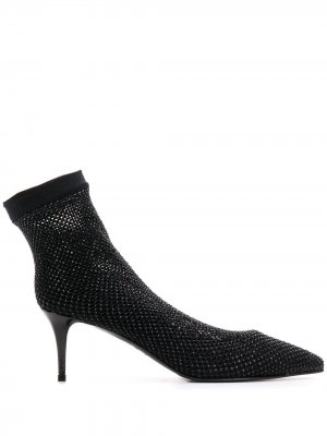 Трикотажные туфли-носки с заостренным носком Le Silla. Цвет: черный