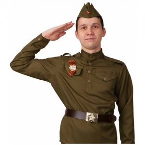 Карнавальный костюм Солдат (гимнастерка, ремень, пилотка) Батик