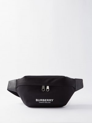 Холщовая поясная сумка с логотипом , черный Burberry