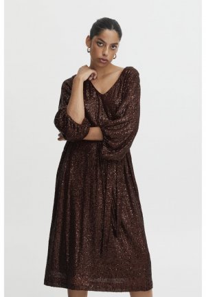 Коктейльное платье, коричневый ICHI