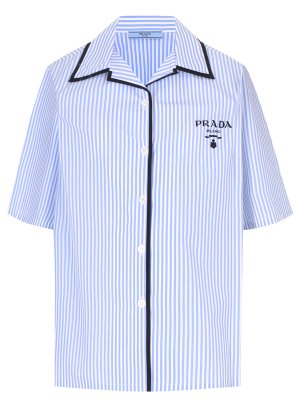 Рубашка хлопковая PRADA. Цвет: голубой
