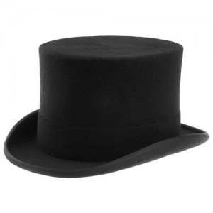 Шляпа CHRISTYS арт. WOOL FELT TOP HAT cst100006 (черный), размер 62. Цвет: черный