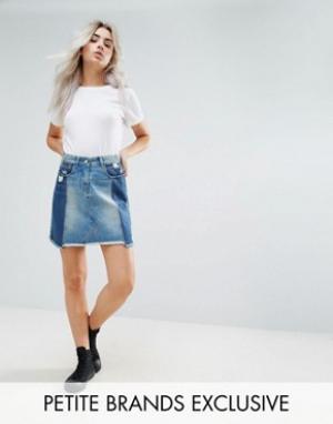 Деконструированная джинсовая мини-юбка с необработанным краем -Мульти Urban Bliss Petite