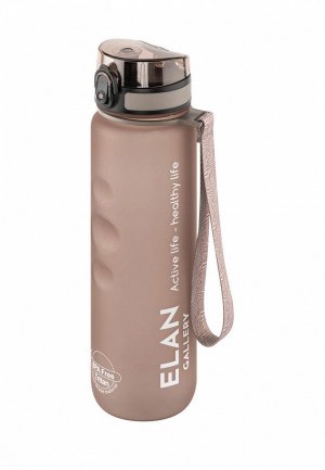 Бутылка спортивная Elan Gallery 1000 мл 7,8х7,8х28,5 см Style Matte, с углублениями для пальцев, капучино. Цвет: бежевый