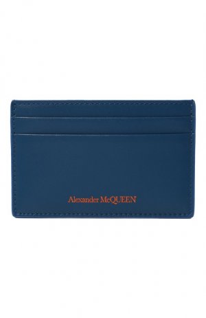 Кожаный футляр для кредитных карт Alexander McQueen. Цвет: синий