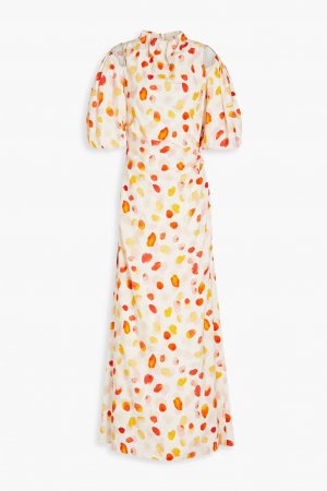 Платье макси из шелкового крепа с вырезом Archie , цвет Off-white Rachel Gilbert