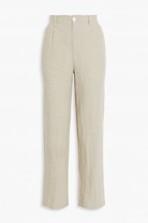 Льняные брюки прямого кроя для мальчика ALEX MILL, серо-коричневый Mill