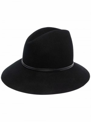 Шерстяная шляпа-федора с логотипом Patrizia Pepe. Цвет: черный
