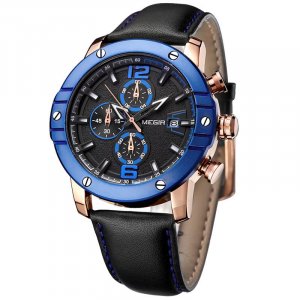 Мужские часы MEGIR, многофункциональные водонепроницаемые с календарем, хит продаж, кварцевые 2046G Megir