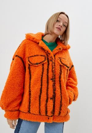Шуба Desigual. Цвет: оранжевый