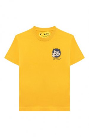 Хлопковая футболка Off-White. Цвет: жёлтый