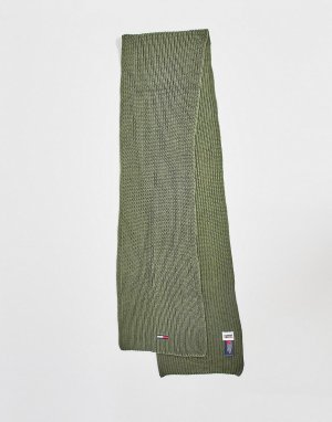 Базовый шарф в рубчик цвета хаки -Зеленый цвет Tommy Jeans