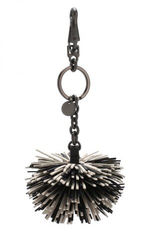 Брелок для ключей с кожаной подвеской Bottega Veneta. Цвет: чёрно-белый