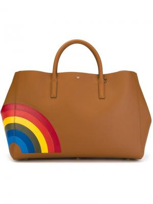 Большая сумка-тоут Rainbow Featherweight Ebury Anya Hindmarch. Цвет: коричневый