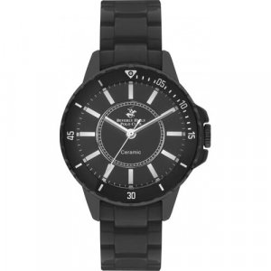 Наручные часы BP3318X.650, черный, серебряный Beverly Hills Polo Club. Цвет: черный/белый/серебристый