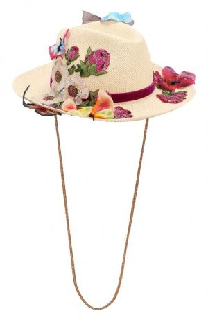 Соломенная шляпа Dolce & Gabbana. Цвет: бежевый