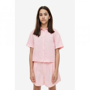 Льняные шорты HM светло-розовые H&M