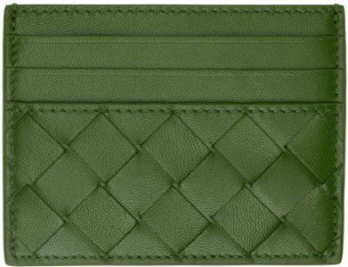 Зеленый чехол для кредитной карты Bottega Veneta