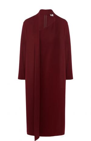 Однотонное платье-миди из шерсти Lanvin. Цвет: бордовый