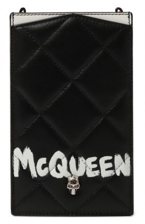 Кожаный чехол для телефона Alexander McQueen. Цвет: чёрно-белый