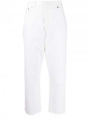 Укороченные джинсы с бахромой Christian Dior. Цвет: белый