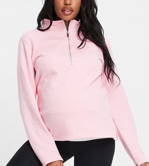 Розовый флисовый джемпер с короткой молнией (от комплекта) -Розовый цвет Cotton:On Maternity