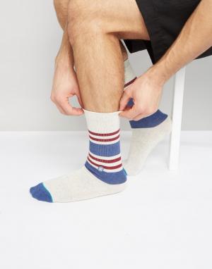 Белые спортивные носки с полосками Stance. Цвет: белый