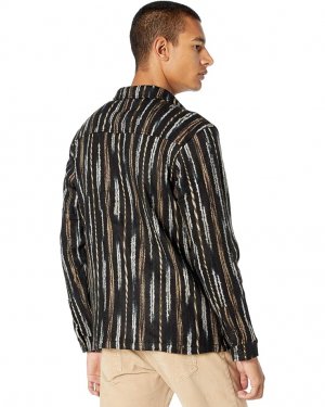 Рубашка NATIVE YOUTH Floyd Textured Stripe Overshirt, черный