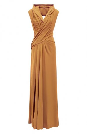 Платье из вискозы Alberta Ferretti. Цвет: коричневый