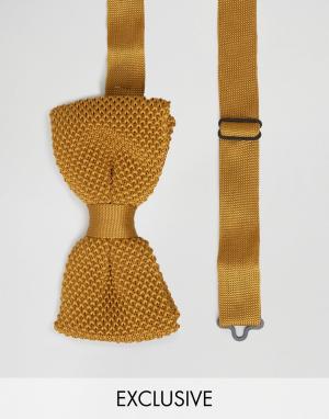 Вязаный галстук-бабочка Noose & Monkey. Цвет: желтый