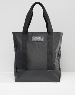 Нейлоновая сумка-тоут с отделкой из искусственной кожи Heist. Цвет: черный