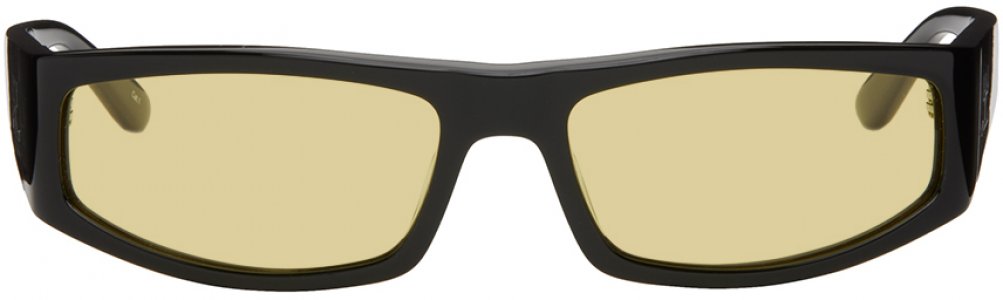 Черные солнцезащитные очки из технического материала , цвет Black/Yellow Courreges