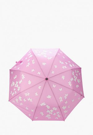 Зонт складной Flioraj с проявляющимся рисунком. Цвет: розовый