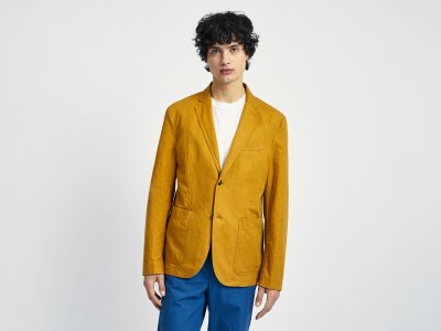 Пиджак хлопок со льном Benetton. Цвет: коричневый