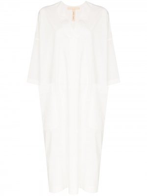 Платье миди с V-образным вырезом Lee Mathews. Цвет: белый