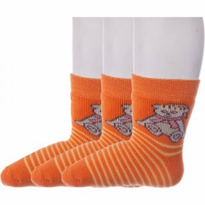Носки 3 пары, размер 11-12, оранжевый Брестские. Цвет: оранжевый