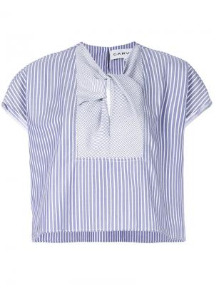Блузка в полоску с короткими рукавами Carven. Цвет: синий