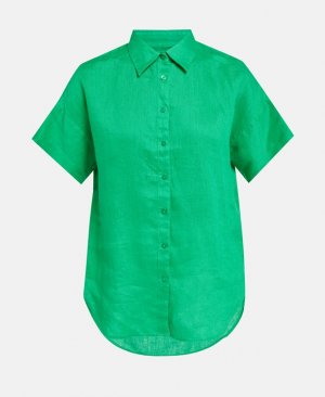 Льняная блузка, зеленый Lauren Ralph