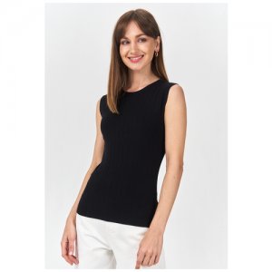 Трикотажный топ из натуральной вискозы B2655/vernita Черный 46 Emka Fashion. Цвет: черный