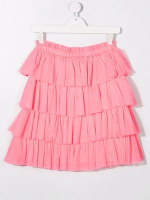 TEEN tiered tulle mini dress TWINSET Kids. Цвет: розовый