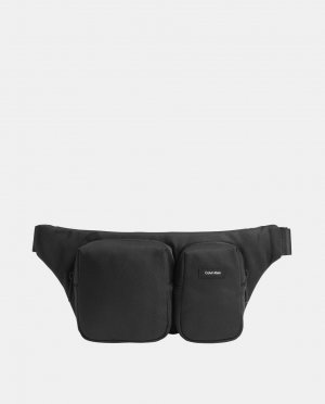 Черная сумка через плечо из переработанного материала на молнии , черный Calvin Klein