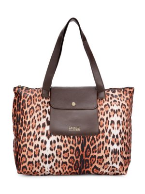Большая сумка-тоут с цвет Leopardовым принтом Cavalli Class, Leopard CLASS
