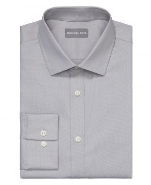 Мужская эластичная классическая рубашка приталенной длины без морщин для страйкбола , серый Michael Kors